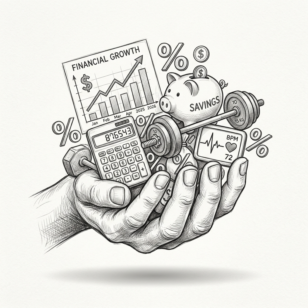 CalcHub Hand-Drawn Pencil Sketch Illustration